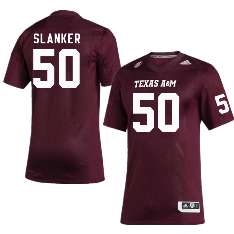 Men #50 Jaxson Slanker Texas A&M Aggies College Football Jerseys Stitched Sale-Maroon - Click Image to Close